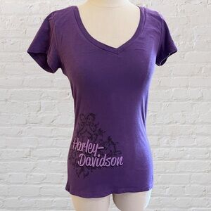 Harley-Davidson women's purple t-shirt from Richmond, IN